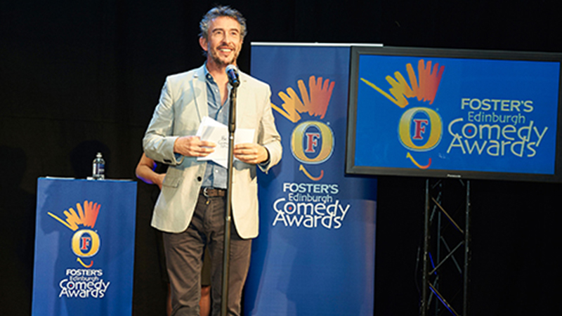Steve Coogan entertaining the crowd and announcing the winners